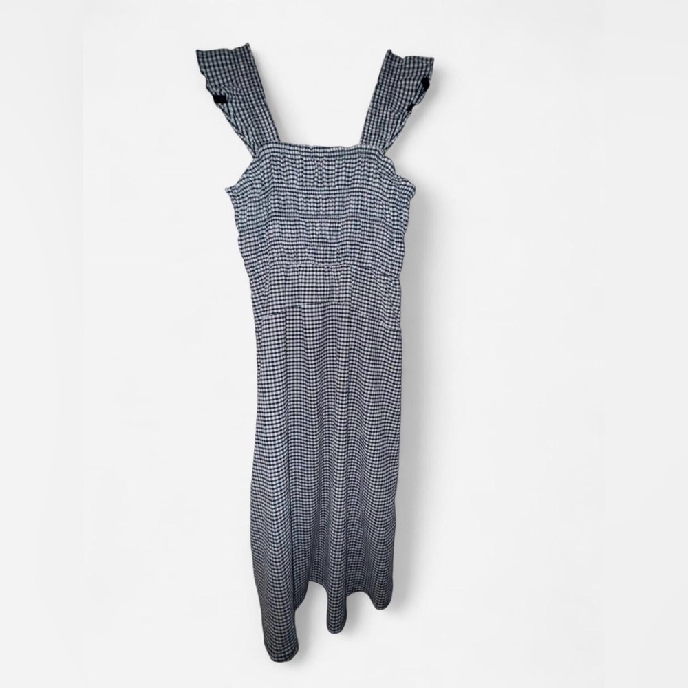 Old Navy Blue and White Gingham Midi Sundress